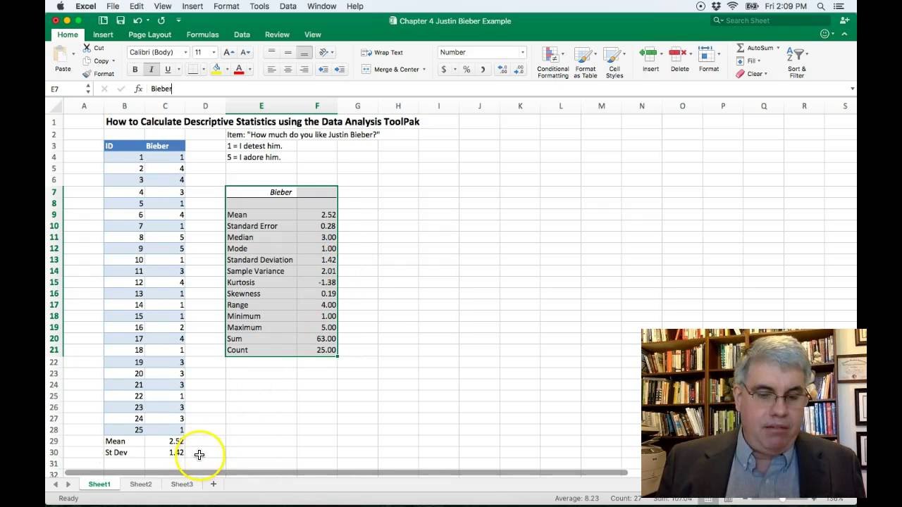 create test questions on excel for mac